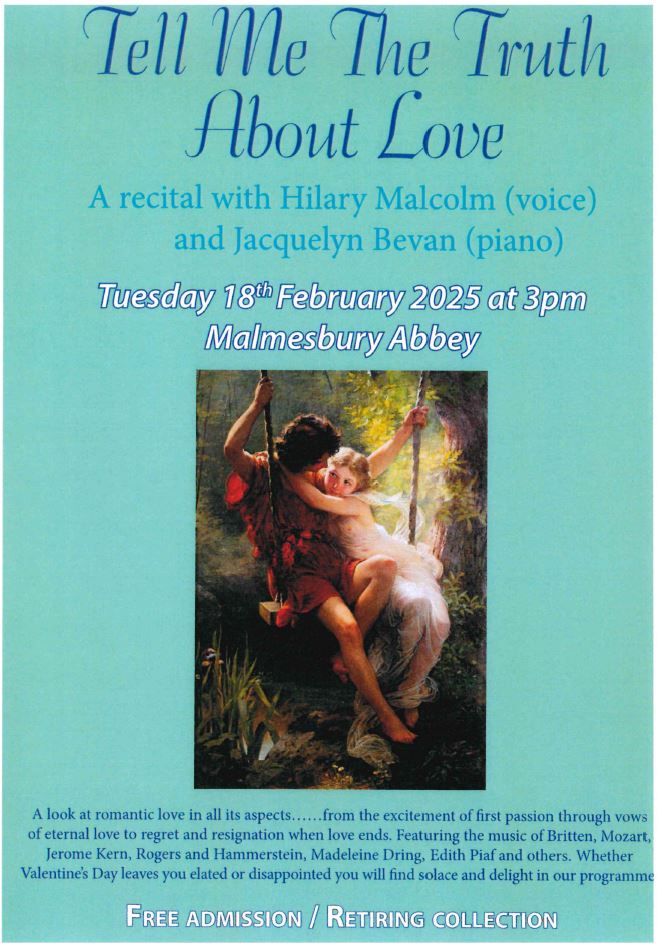 Tell Me the Truth About Love - Recital with Hilary Malcolm and Jacquelyn Bevan - Malmesbury Abbey